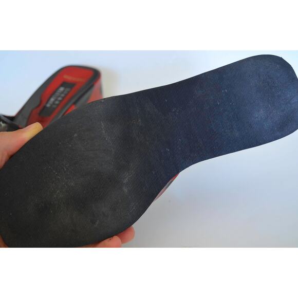 Stuart Weitzman Y2K Red and Black Pattern Wedge Slide - Picture 9 of 9